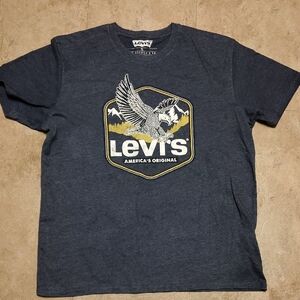Levi's Men's Dark Gray Landing Eagle Graphic Tee